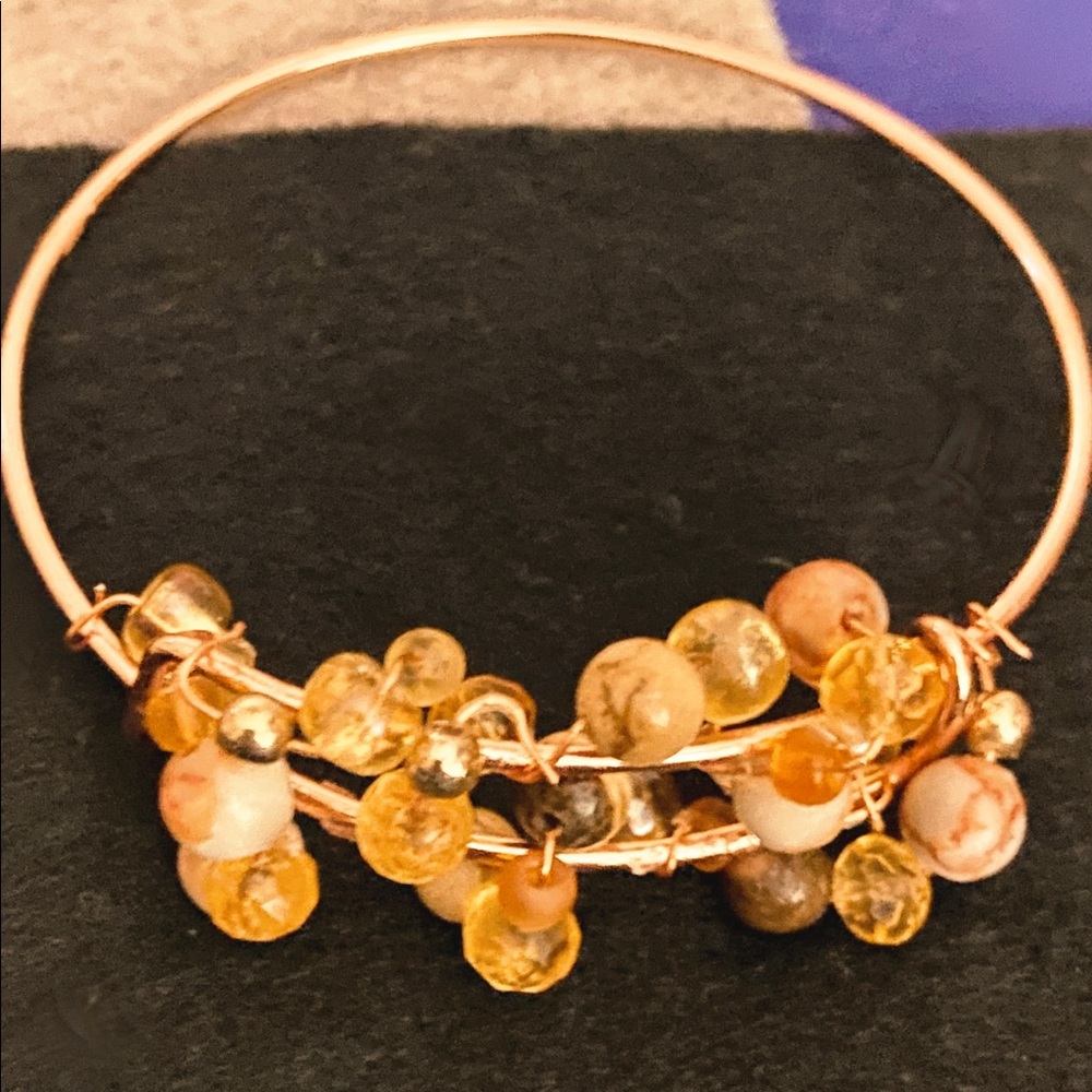 Make Me An OFFER! Women’s Nordstrom’s Rose-Gold Expandable Bangle, Golden/Orange - Picture 2 of 2